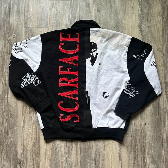 Vintage Jeff Hamilton Design Scarface Canvas Racing Jacket Size Large - Picture 5 of 11